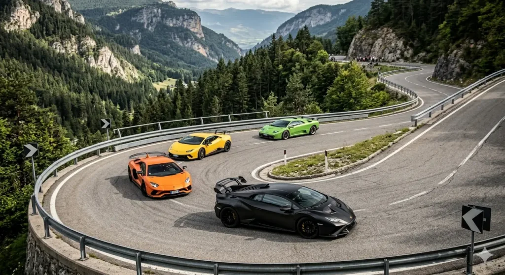 Driving a Lamborghini